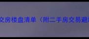 长沙最新交房楼盘清单附二手房交易避坑指南