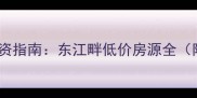 河源市二手房整栋民房投资指南东江畔低价房源全附区域对比与购房攻略