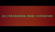武汉二手房价格走势预测降或稳5大信号助你决策